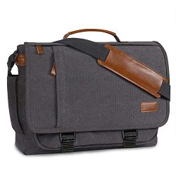 Messenger Bag Mens Satchel Bag,Bertasche Canvas Laptop Bag 17-17.3 Inch for Men