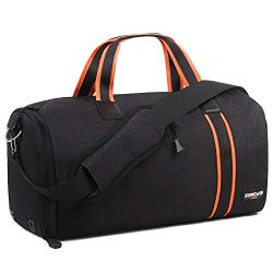 Gym Bag with Shoes Compartment,Dry Wet Separation Layer,Foldable Waterproof Travel Duffle Bag fo ...