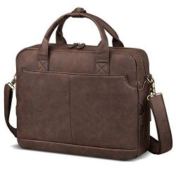 Leather Briefcases for Men Laptop Briefcase Travel Business Messenger Bag for Men Computer Bag R ...