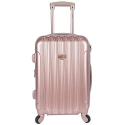 kensie 20″ “Alma” Carry-On TSA-Lock Spinner Luggage, Rose Gold