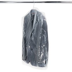 HANGERWORLD 50 Clear 40inch 80 Gauge Dry Cleaning Laundrette Polythylene Garment Clothes Cover P ...