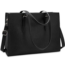 Laptop Bag for Women Waterproof Lightweight Leather 15.6 Inch Computer Tote Bag Business Office  ...