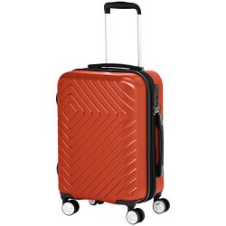 AmazonBasics 2 Piece Geometric Hard Shell Expandable Luggage Spinner Suitcase Set – Sunset