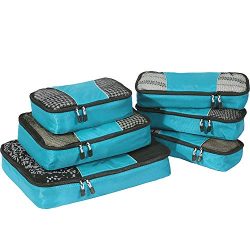 eBags Classic Packing Cubes for Travel – 6pc Value Set – (Aquamarine)