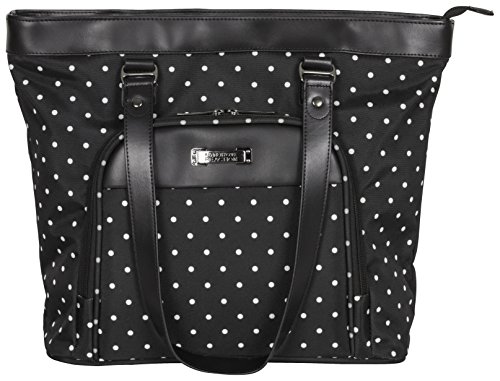 Kenneth Cole Reaction Dot Matrix 600d Polka Dot Polyester 15.6″ Top Zip Travel Tote, Black
