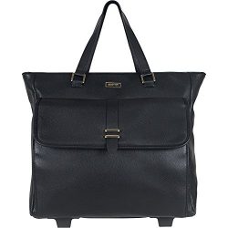 Kenneth Cole Reaction Runway Call Pebbled Faux Leather Wheeled 15″ Laptop Business Tote, Black