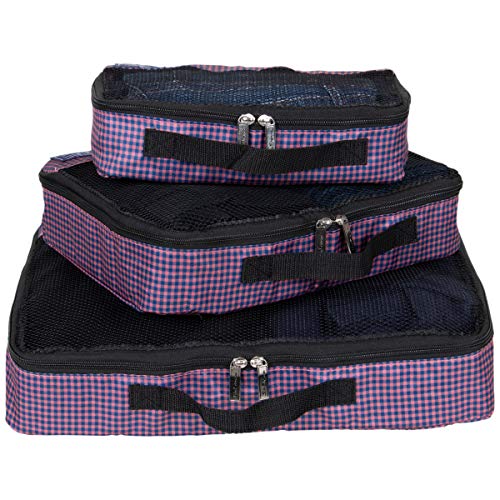 Ben Sherman 3-Piece (Small, Medium, Large) Lightweight Durable Printed Organizer Packing Cube Tr ...