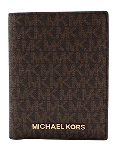 Michael Kors Jet Set Travel Passport Holder Wallet Case Brown PVC 2019 ...