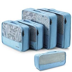 5 Set Packing Cubes, Travel Luggage Organizer Bags for Suitcase, with Fixing Band to keep Luggag ...