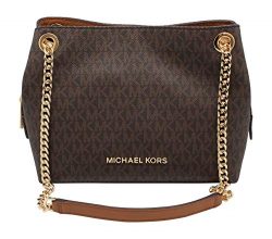 Michael Kors Medium Chain Messenger Signature Bag Brown Acorn