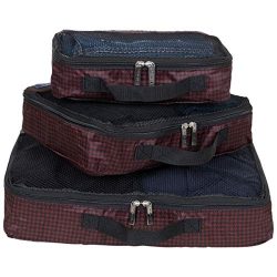 Ben Sherman 3-Piece (Small, Medium, Large) Lightweight Durable Printed Organizer Packing Cube Tr ...