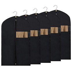 Thipoten Garment Bags for Storage and Travel, Set of 5 Breathable 40 Inches Dust Proof Suit Bag  ...