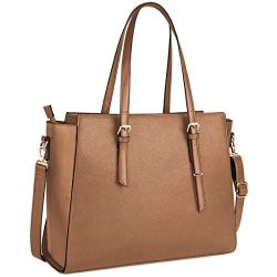 Laptop Bag for Women 15.6 Inch Waterproof Laptop Tote Bag Large Leather Computer Briefcase Women ...