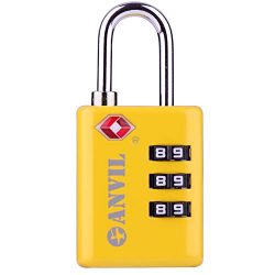 TSA Approved Luggage Locks, Durable Travel Lock with Inspection Indicator and 3 Digit Re-Settabl ...