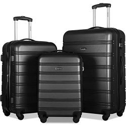 Merax Travelhouse Luggage Set 3 Piece Expandable Lightweight Spinner Suitcase