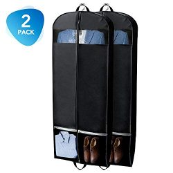 HOUSE DAY Garment Bags 2 Pack 54 inch Garment Bags for Storage Travel Nonwoven Fabric Dress Bag  ...