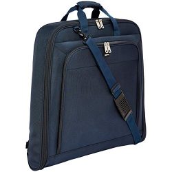 AmazonBasics Premium Travel Hanging Luggage Suit Garment Bag – 40 Inch, Navy Blue