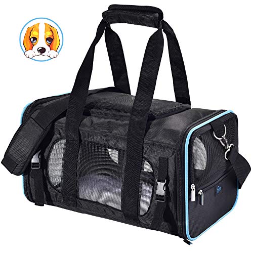 PPOGOO Pet Travel Carriers with Soft-Sided for Cats and Dogs Airline Approved Odorless and Non-T ...