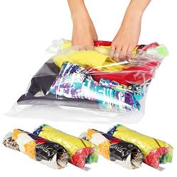 12 Medium & Large Ziplock Storage Bags for Clothes – Travel Accessories – Space  ...