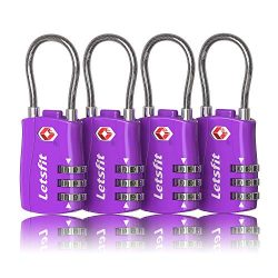 TSA Approved Luggage Locks, Letsfit Travel Combination Cable Luggage Locks, Easy Read Dials, All ...