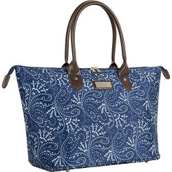 Chaps Oversized Bag Travel Tote Spring Paisley Navy, One Size