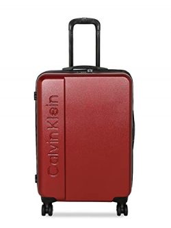 Calvin Klein 20″ Hardside Spinner Luggage with TSA Lock, Red