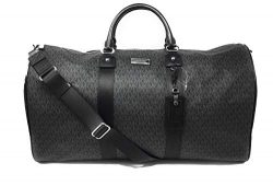 Michael Kors Michael Kors Leather PVC Travel Logo Duffle Large Bag Printed Duffel Luggage Black