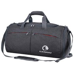 Canway Sports Gym Bag, Travel Duffel bag with Wet Pocket & Shoes Compartment for men women,  ...