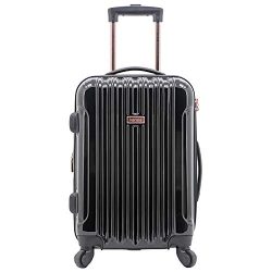 kensie 20″ “Alma” Carry-On TSA-Lock Spinner Luggage, Black