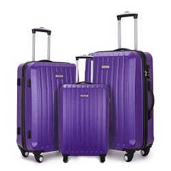 COOMEE Luggage Sets 3PCS Hardshell Lightweight Spinner Suitcase sets 20″24″28″ ...