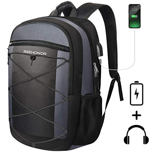 Laptop Backpack, SEEHONOR Travel Laptop Backpack with USB Charging Port ...