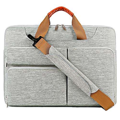 Lacdo 15.6 Inch Laptop Messenger Shoulder Bag, 360° Protective Sleeve Carrying Case Compatible 1 ...