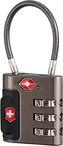 Victorinox Travel Sentry Approved Cable Lock, Grey/Red Logo