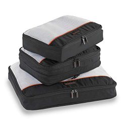 Briggs & Riley 3 Pack Zippered Packing Cubes/Luggage Organizers for Travel, Black