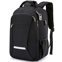 XQXA Backpack for Men,Travel Laptop Backpack with USB Charging/Headphone Port,Durable Water Resi ...