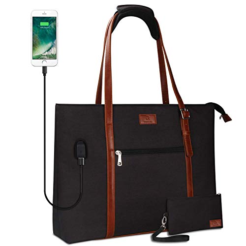 USB Laptop Tote Bag,Large Woman Work Bag Purse Teacher Bag Fits 15 Inch ...