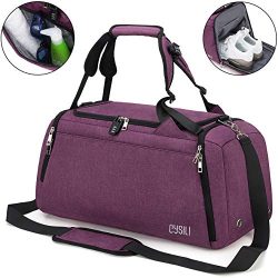 Sports Gym Bag with Shoes Compartment/Wet Pocket,42L Travel Duffel Bag with Shoulder Strap