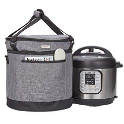 HOMEST 2 Compartments Carry Bag Compatible with 3 Quart Instant Pot, These Pressure Cooker Trave ...