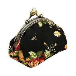 ❤️ Sunbona Coin Purses for Women Lady Retro Vintage Flower Small Wallet Hasp Purse ...