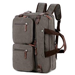 BAOSHA Convertible Briefcase Backpack 17 Inch Laptop Bag Case Business Briefcase HB-22 (Grey)