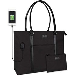 Laptop Tote Bag Fits 15.6 inch Laptop Large Women Teacher USB Office Work Bag