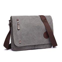 Kono Canvas Laptop Messenger Bag Women Men Canvas Satchel Shoulder Bag 13.5″ Messenger Lap ...