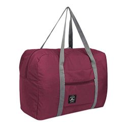 Jesaisque Travel Foldable Nylon Duffle Tote Bag – Large Capacity Fashion Travel Bag for Ma ...