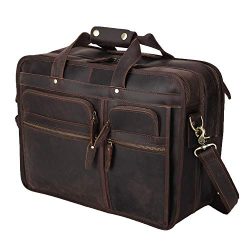 Polare Modern Messenger Bag with Retro Feel 17″ Men’s Laptop Briefcase with Full Gra ...