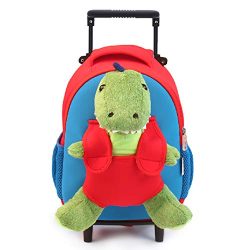 Funday Kids Backpack with Removable Wheels – Little Kids Luggage Backpack with Animal Toy  ...