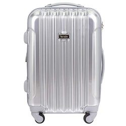 kensie 20″ “Alma” Carry-On TSA-Lock Spinner Luggage, Silver