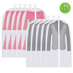 Ationgle Clear Garment Bags 24”x43” 10 Pack – Hanging Cover Suit Bag Protector ...