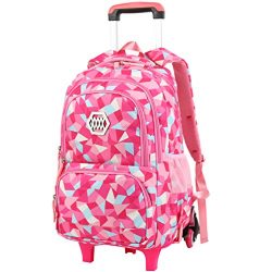 VBG VBIGER Rolling Backpack for Girls Wheeled Backpack Trolley School Bag Travel Luggage