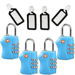 TSA Travel Locks Security 3 Digit Combination Locks Suitcase Luggage Bag Code Lock Padlock 4 Pac ...