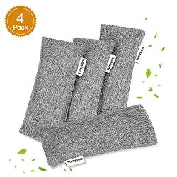 Yumybom Natural Activated Bamboo Charcoal Bags 4 Pcak, Home Air Purifying Bag, Car Odor Eliminat ...